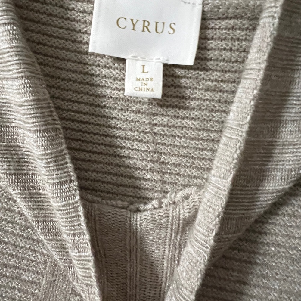 Cyrus Taupe Ribbed Mock Neck Sweater - Picture 3 of 4